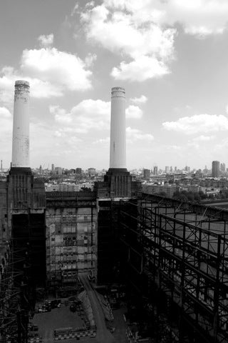 Battersea Power Station  - View of London B&W Portrait