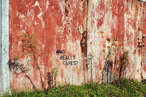 Who Really Cares - Thames Pathway Graffiti